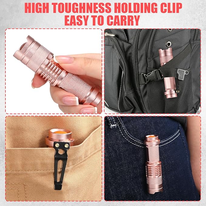 Fumete 20 Pieces LED Flashlight Mini 3 Mode Tactical Torch Small Water Resistant Pocket Flash Light