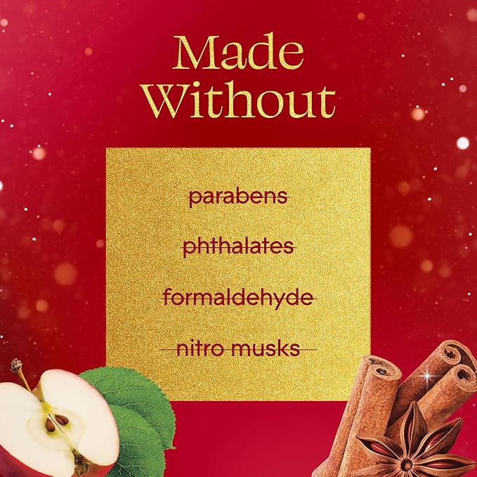 Glade 3-Wick Scented Candle Jar, Warm Apple & Spices, Air Freshener Infused with Essential Oils