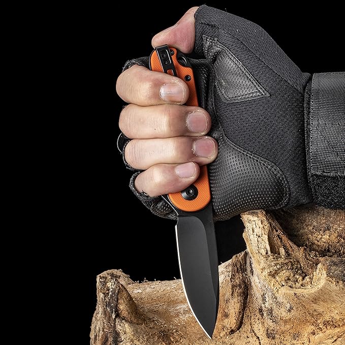 CIVIVI Folding Pocket Knife, 2.96" D2 Blade G10 Handle, Elementum Liner Lock Flipper Knife with