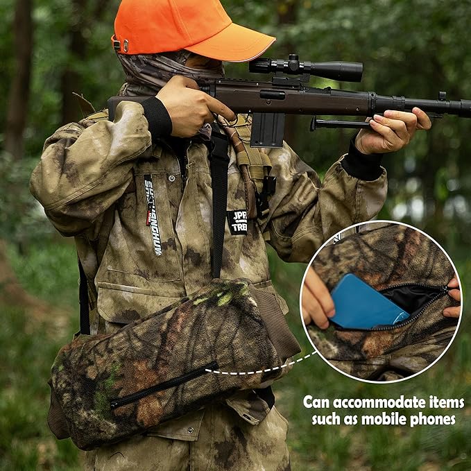 RunNico Camo Hand Muff Warmer - Unisex Camo Hunting Hand Muff - Camouflage Hunting Waist Pouch for
