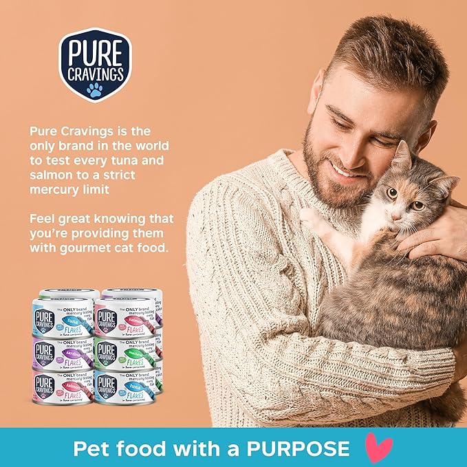 Pure Cravings Flakes in Tuna Consommé, Canned Wet Cat Food Soup, 100% Mercury-Tested, Moist Can