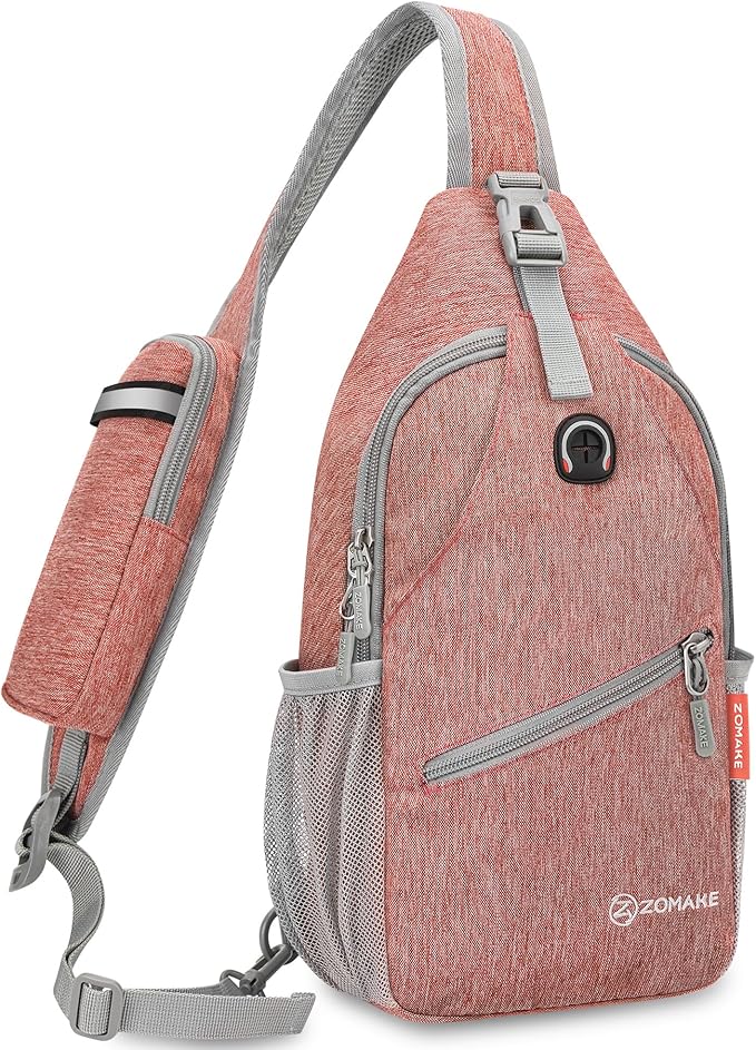 ZOMAKE Sling Bag,Small Crossbody Sling Backpack,Water Resistant Shoulder Daypack for Travel,Anti