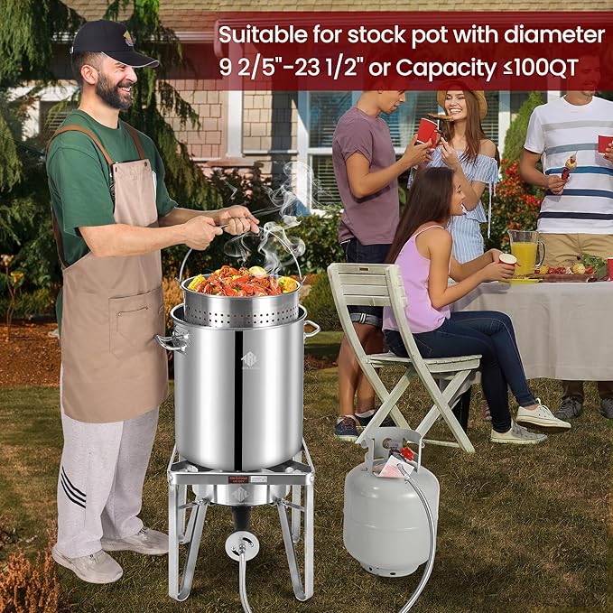 ARC Advanced Royal Champion ARC Propane Burner, 200,000 BTU Propane Stove with 0-20 PSI Regulator