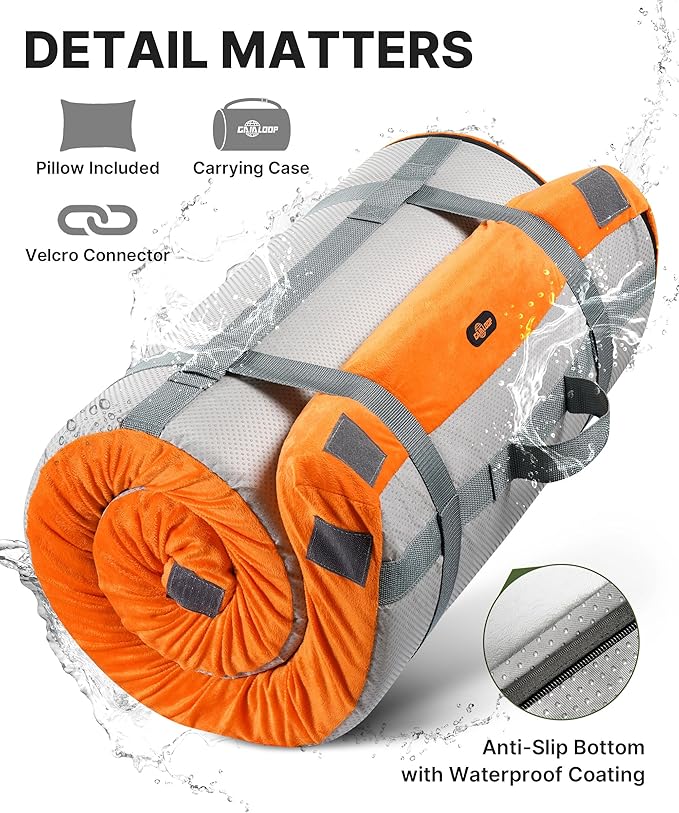 4 INCH Thick Foam Camping Mattress [Car/Tent/Cot] 30D Foam Portable Floor Sleeping Mat Cot Pad Roll