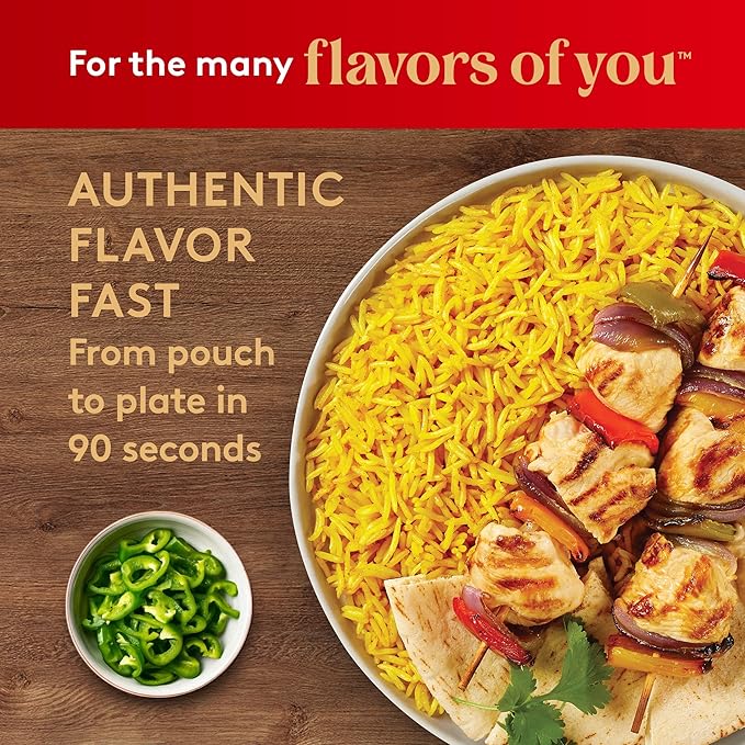Royal Ready to Heat Saffron Seasoned Yellow Basmati Rice (8.5oz, Pack of 6)