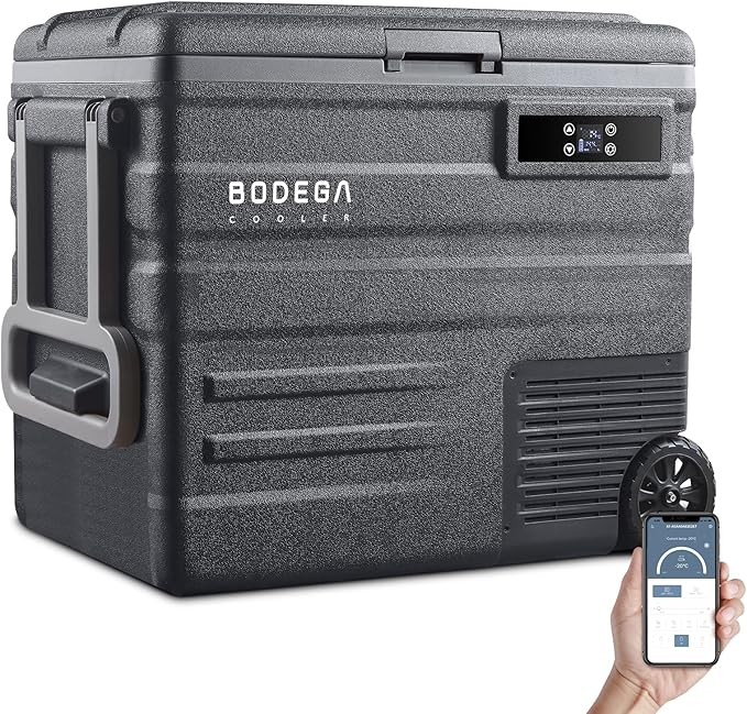 BODEGACOOLER 12 Volt Car Refrigerator,68Quart(65L) Camping Fridge,RV Portable Freezer Single
