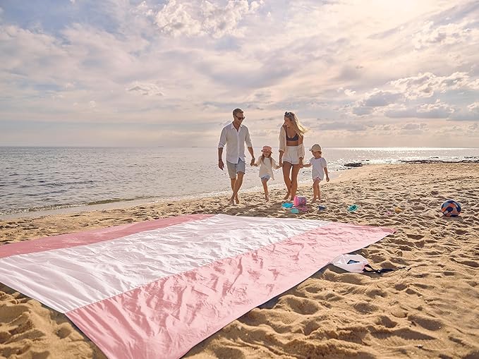 WEKAPO Beach Blanket Sandproof Waterproof, Extra Large Beach Mat, Oversized & Compact Sand Free Mat