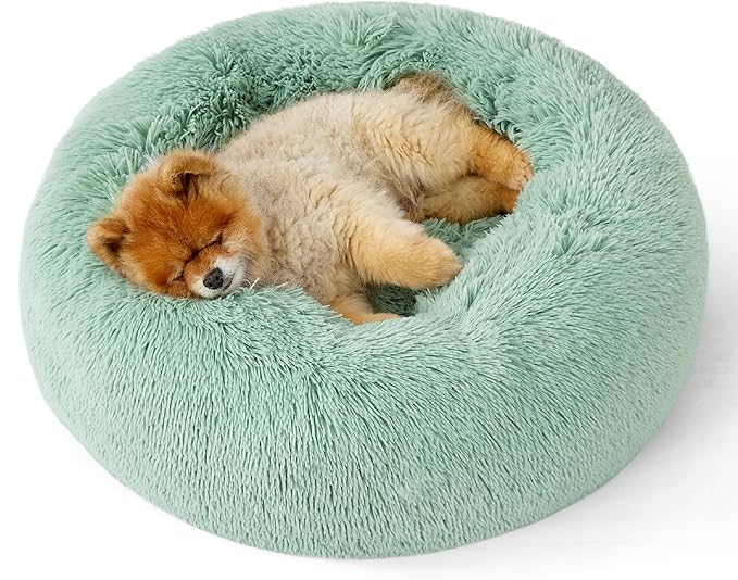 Bedsure Calming Dog Bed for Small Dogs - Donut Washable Small Pet Bed, 23 inches Anti-Slip Round