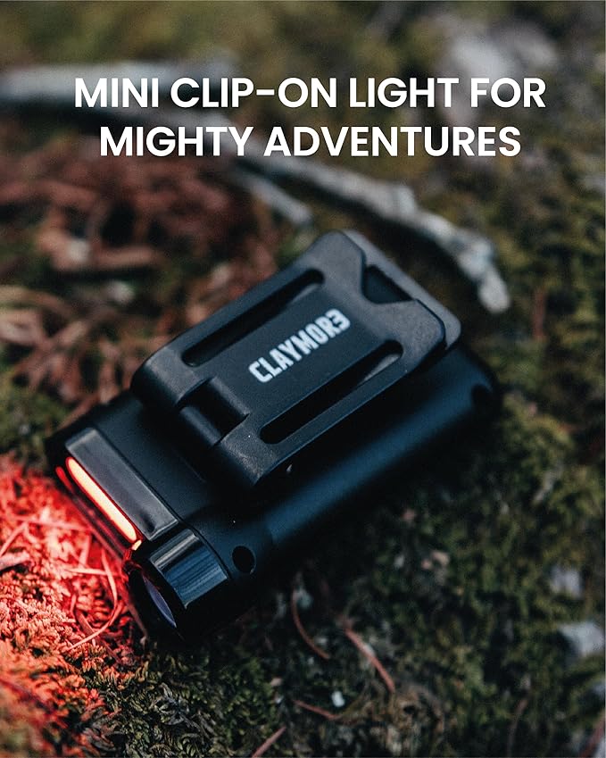 Claymore Capon 65A+ Black Ultra-Light Clip-On Cap Light ??USB-C Rechargeable 230LM LED Compact