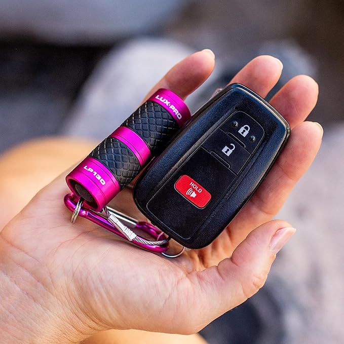 LUXPRO 40 Lumen Keychain Focus Mini LED Flashlight - Features Aircraft-Grade Aluminum and Rubber