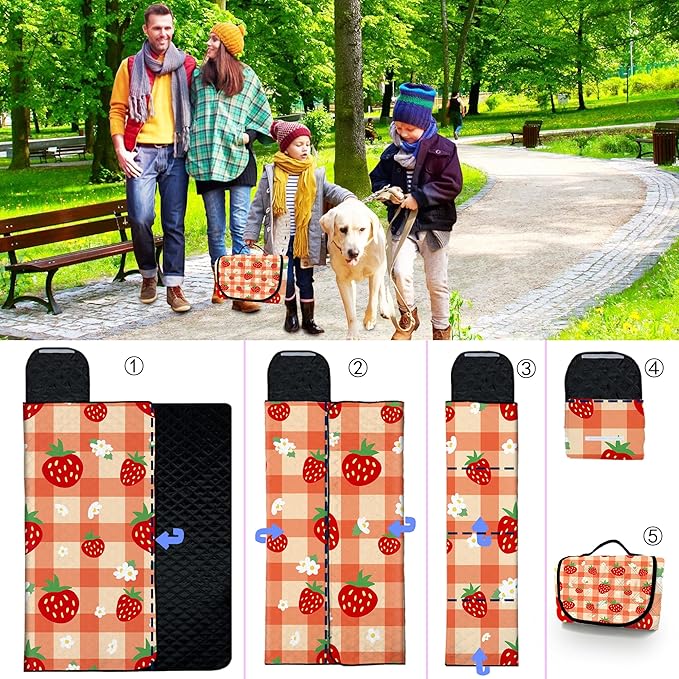 Extra Large Picnic Blanket Waterproof,80"x 80"Foldable Machine Washable Beach Blanket,Outdoor