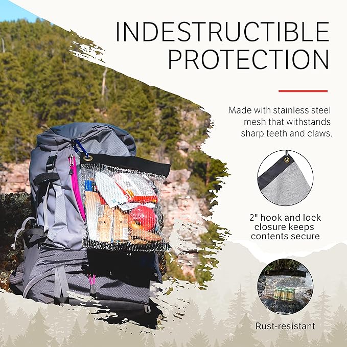 Rodent Proof Bear Bags - Ultralight Stainless Steel Mesh Bag for Camping Food Storage - Sturdy and