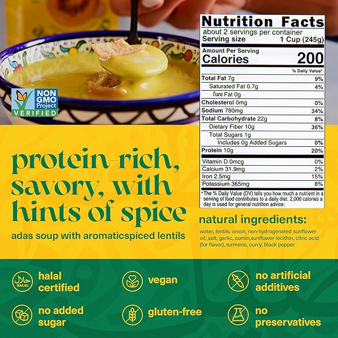 Mezete Gluten-Free Lentil Soup | No Preservatives | Shelf-Stable | All-Natural Ready to Eat |