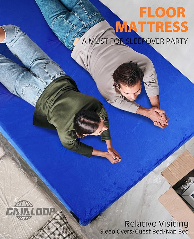3 Inch GAIALOOP Thick Memory Foam Camping Mattress Sleeping Pad [Car/Tent/Cot] Glamping Portable