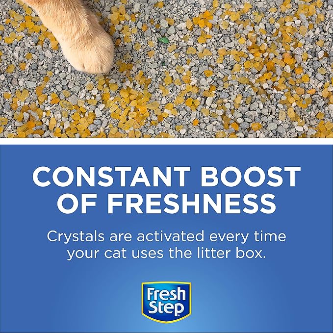 Fresh Step Cat Litter Crystals in Tropical Summer Breeze Scent - Cat Litter Box Deodorizer