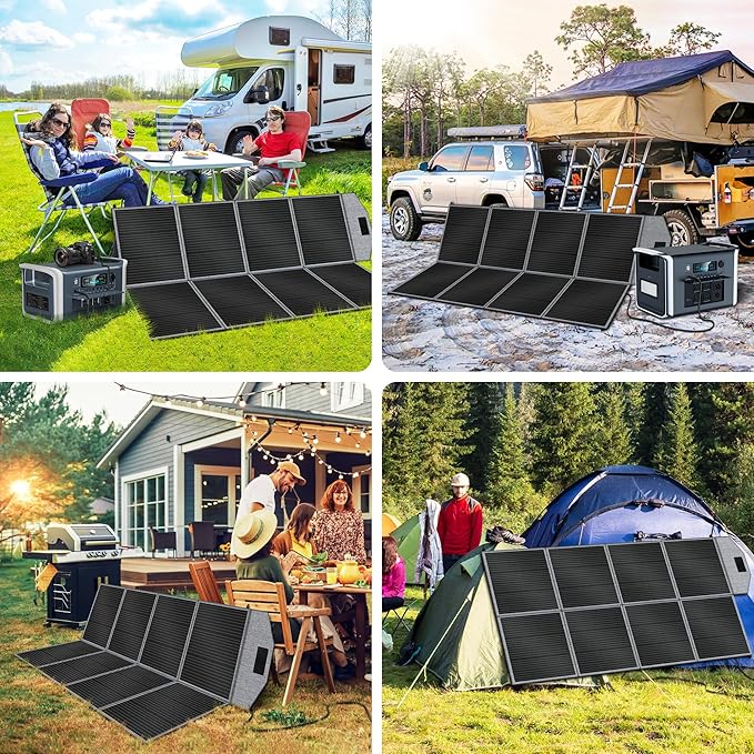 400w Portable Solar Panel - Foldable Solar Panel Charger for Power Station Camping RVs Off Grid