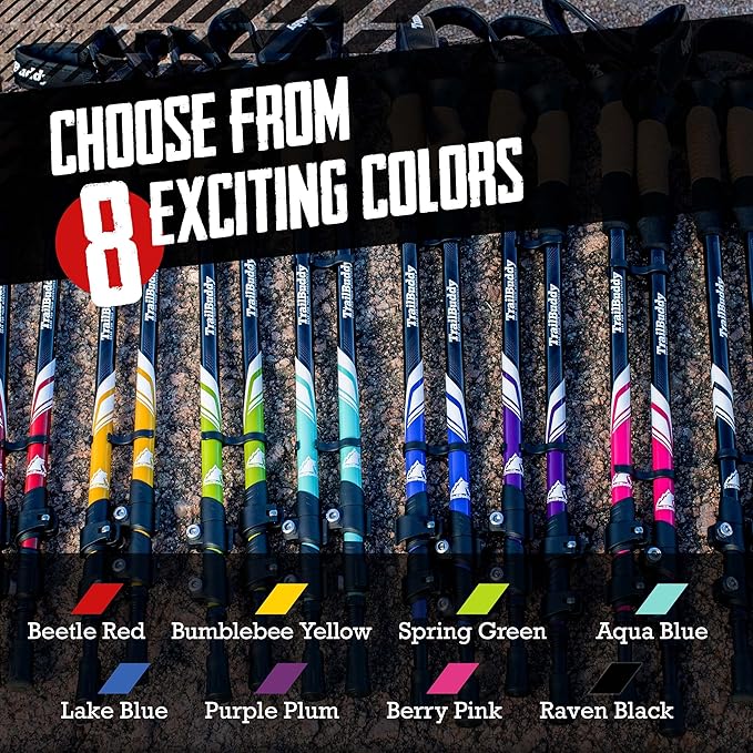 TrailBuddy Trekking Poles ??Lightweight 7075 Aluminum Hiking Poles for Women, Men & Seniors