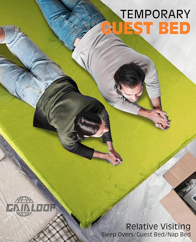 4 Inch GAIALOOP Extra Thick Memory Foam Camping Mattress, Roll Up Floor Sleeping Mat Camp Cot