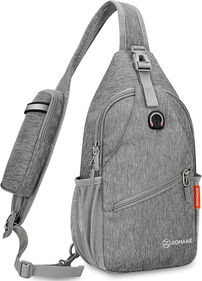 ZOMAKE Sling Bag,Small Crossbody Sling Backpack,Water Resistant Shoulder Daypack for Travel,Anti