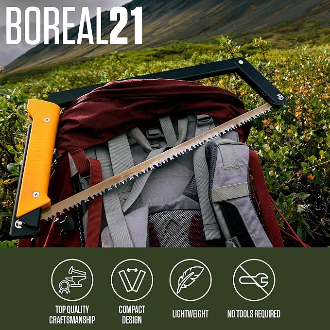 AGAWA - BOREAL21 Backwoods Kit - Includes 21" Folding Saw, Leather Sheath, 21" All-Purpose & 21"
