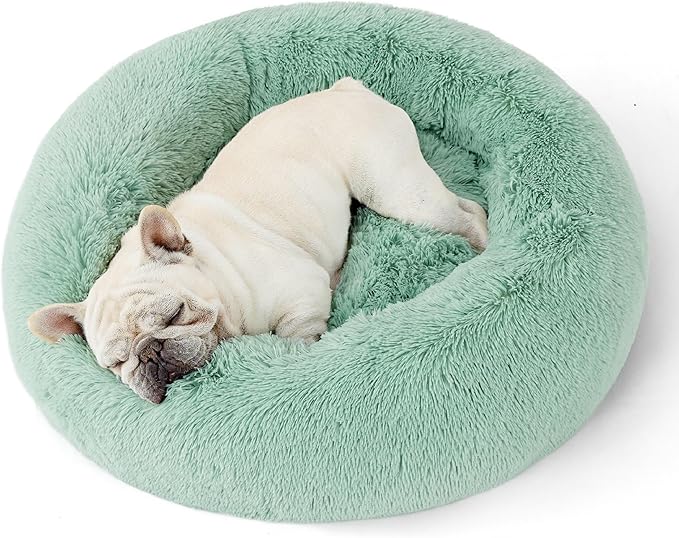 Bedsure Calming Dog Bed for Medium Dogs - Donut Washable Medium Pet Bed, 30 inches Anti-Slip Round