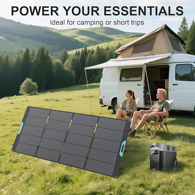 400W Portable Solar Panel for Power Station, 23.5% High Efficiency ETFE Foldable Solar Panels