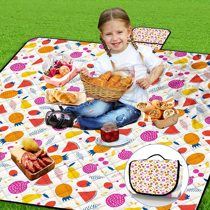 Poedist Extra Large Picnic Blanket Waterproof,80"x 80"Foldable Machine Washable Beach