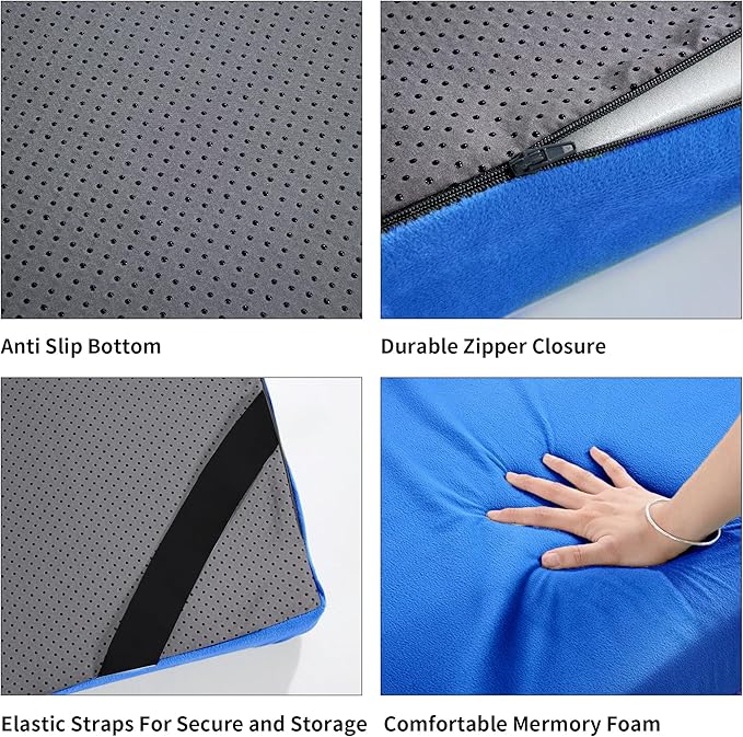 HOMBYS 3 INCH Thick Waterproof Memory Foam Camping Mattress for Outdoor Sleeping, Portable Roll Up