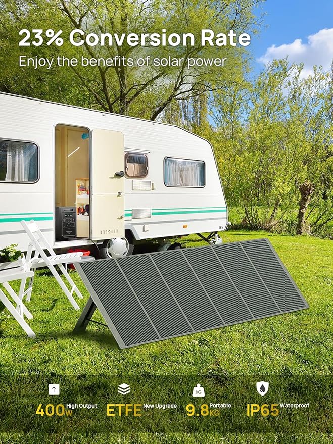 AFERIY 400W Portable Solar Panel for Power Station, 23% Conversion Efficiency Foldable Solar