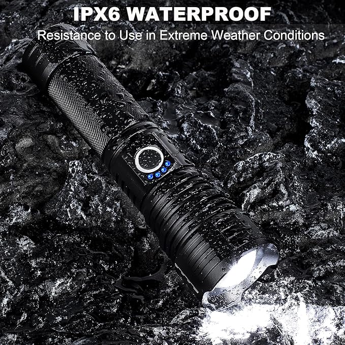 Rechargeable Flashlights High Lumens, 99,000 Lumen Super Bright Flashlight, 2pack Led High Powered