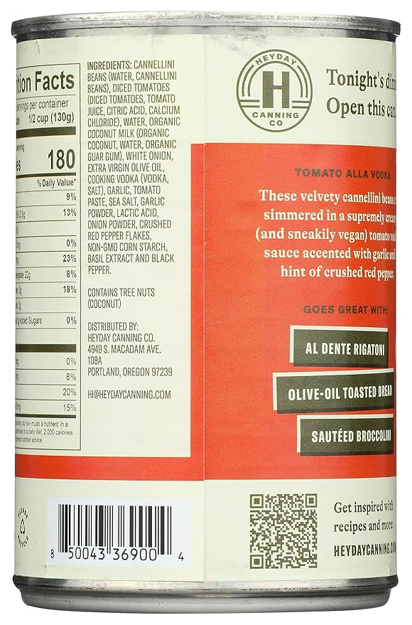 Heyday Canning Co Tomato alla Vodka Cannellini Beans, 15 OZ