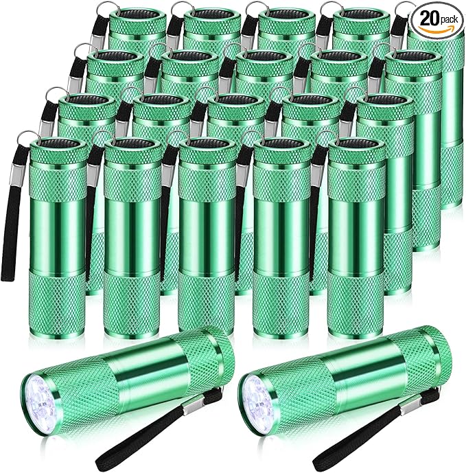 VIHOSE 20 Pcs Mini Flashlights Bulk, Bright Aluminum Handheld Flash Light with Lanyard Small LED
