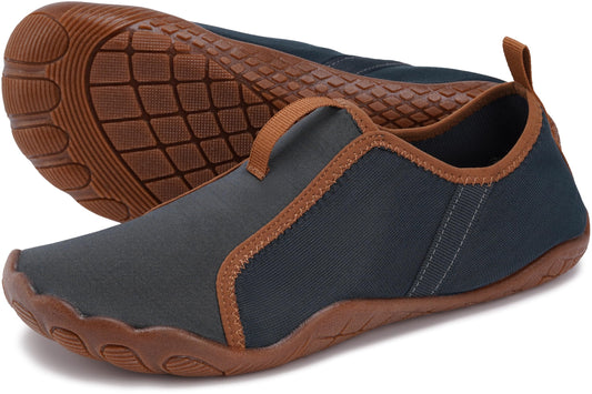 WHITIN Water Shoes Men Women Aqua Slip-on Swim Hiking, Dark Grey, W12/M10