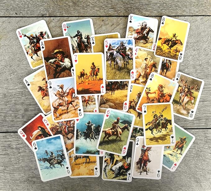 Wild WEST Playing Cards (Poker Deck 54 Cards All Different) Vintage Western Cowboys Pioneers Indians