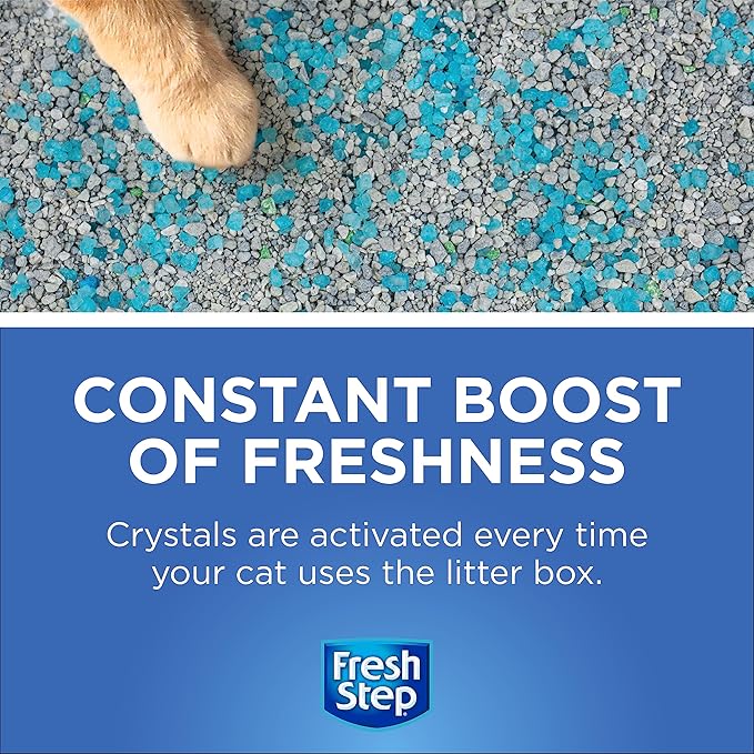 Fresh Step Cat Litter Crystals in Fresh Scent - Cat Litter Box Deodorizer - Combats Odors and