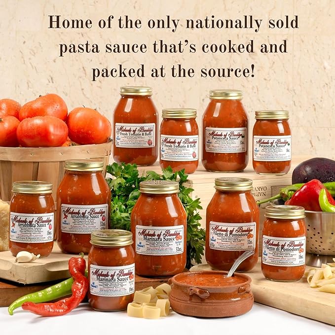 Michaels Of Brooklyn, Sauce, Tomato Basil, Pack of 6, Size 32 OZ, (GMO Free Low Sodium Vegan Wheat