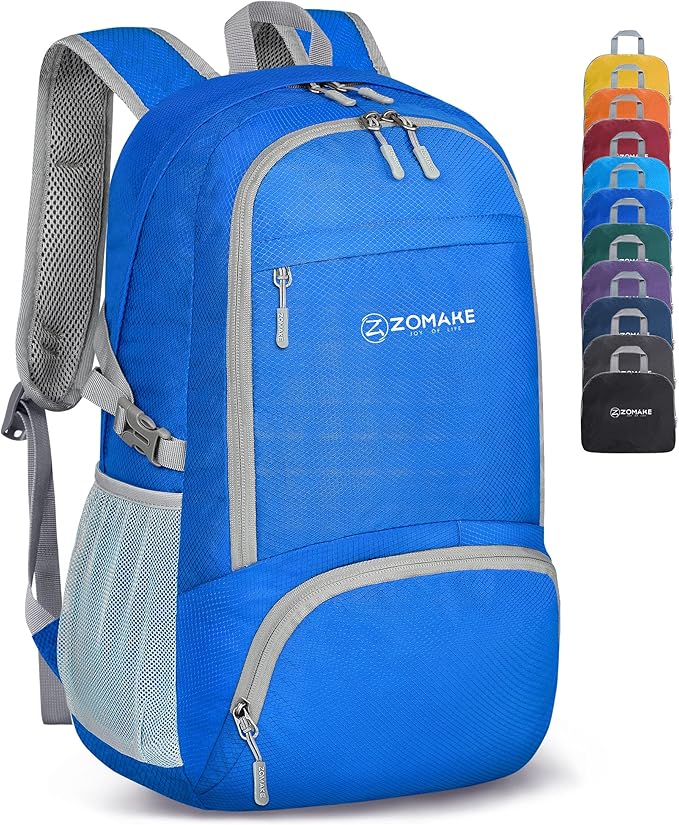 ZOMAKE Lightweight Packable Backpack 30L, Foldable Hiking Backpacks Water Resistant Compact Folding