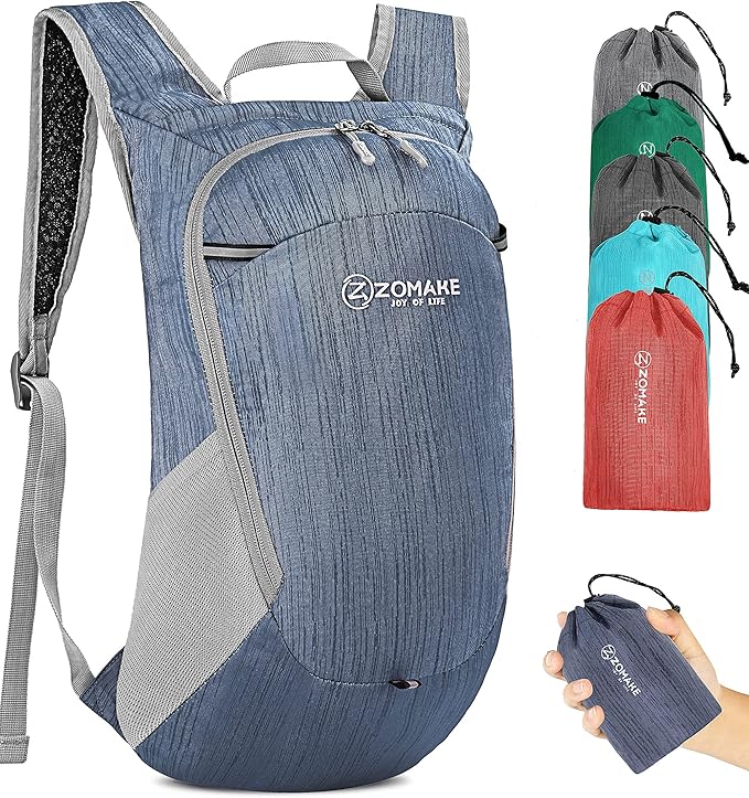 ZOMAKE Ultra Lightweight Packable Backpack 18L, Small Foldable Hiking Backpacks Water Resistant