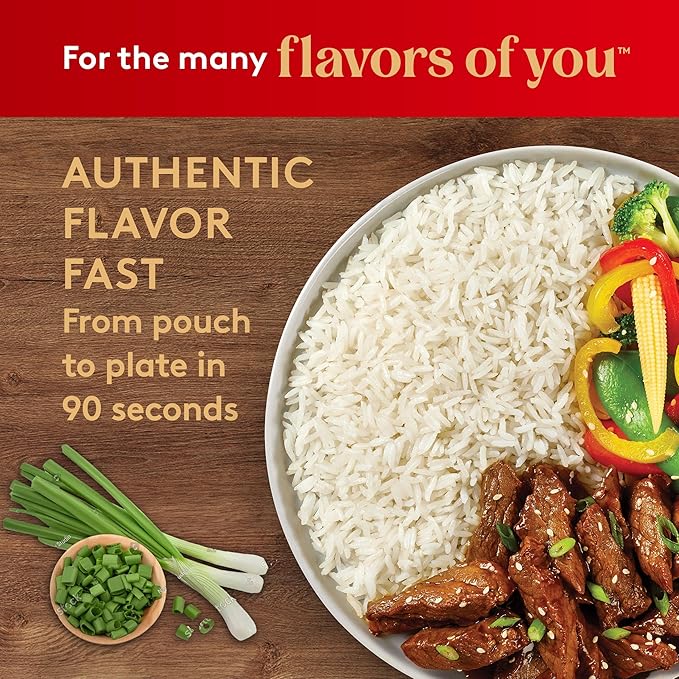 Royal Authentic Thai Hom Mali White Jasmine Rice - Microwave Rice - Dinner Side Dish - (4 Pack) 8.5