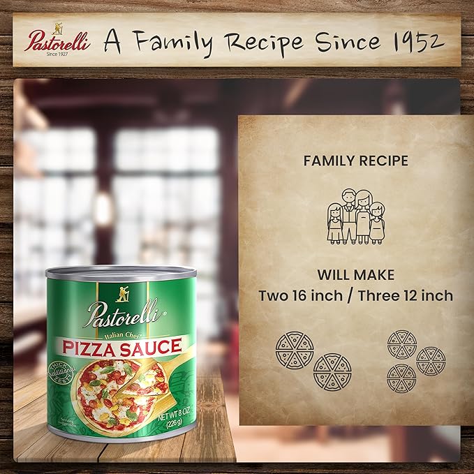 Pastorelli Pizza Sauce, Original Authentic Italian Pizza Sauce with Extra Virgin Olive Oil and