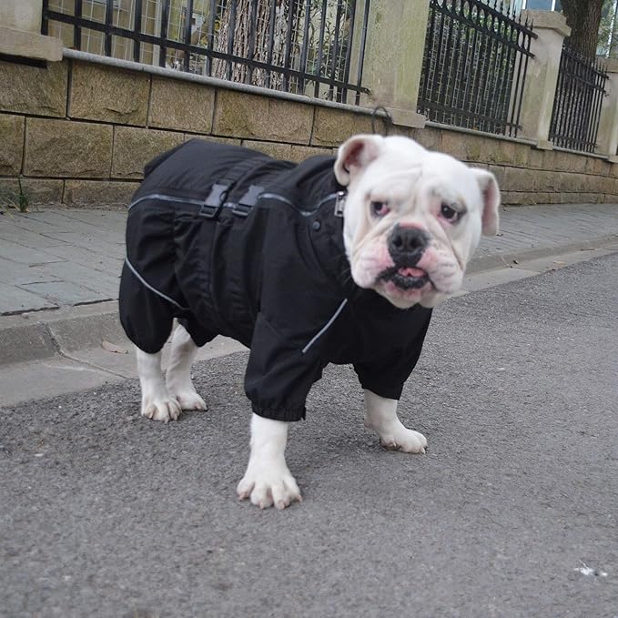 Dogs Waterproof Jacket, Lightweight Waterproof Jacket Reflective Safety Dog Raincoat Windproof