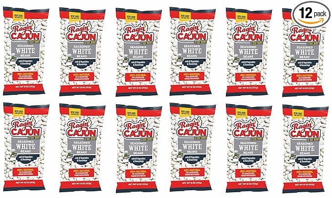 Seasoned White Beans 16 oz Ragin Cajun (Pack of 12)