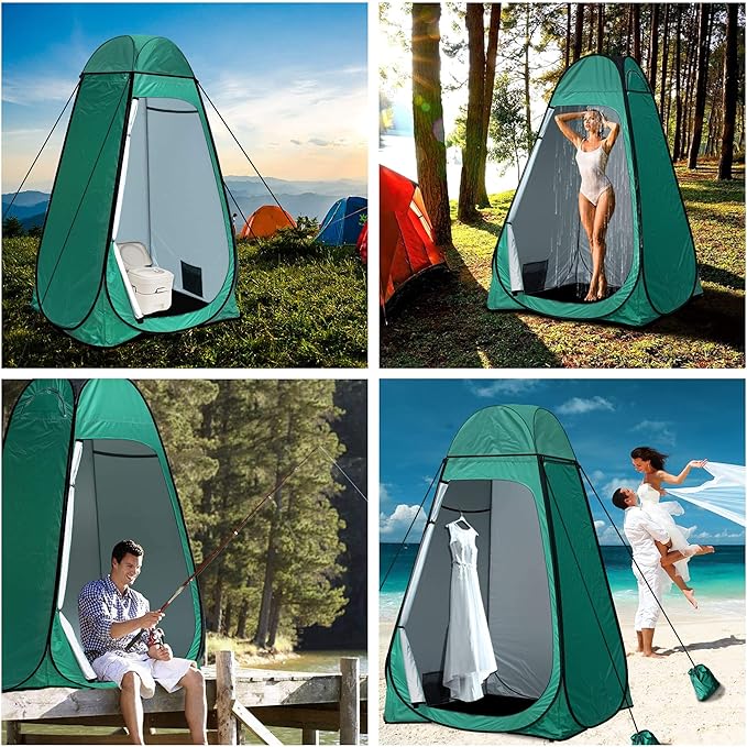 anngrowy Shower Tent Pop-Up Privacy Tent Camping Portable Toilet Tent Outdoor Camp Bathroom