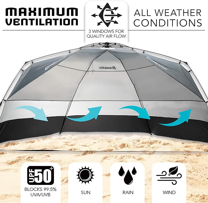Franklin Sports Sideline Team Sunblocker Shelter - Easy Set Up - Portable and UPF 50+ Protected
