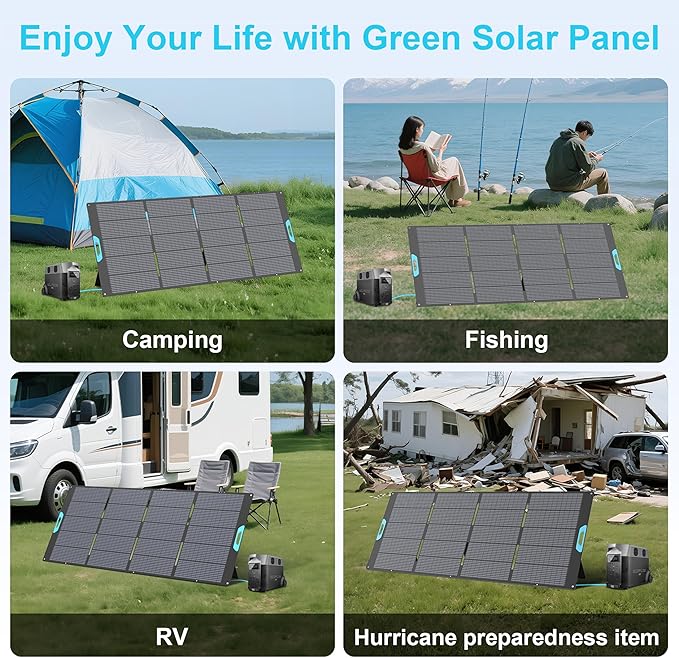400W Portable Solar Panel for Power Station, 23.5% High Efficiency ETFE Foldable Solar Panels