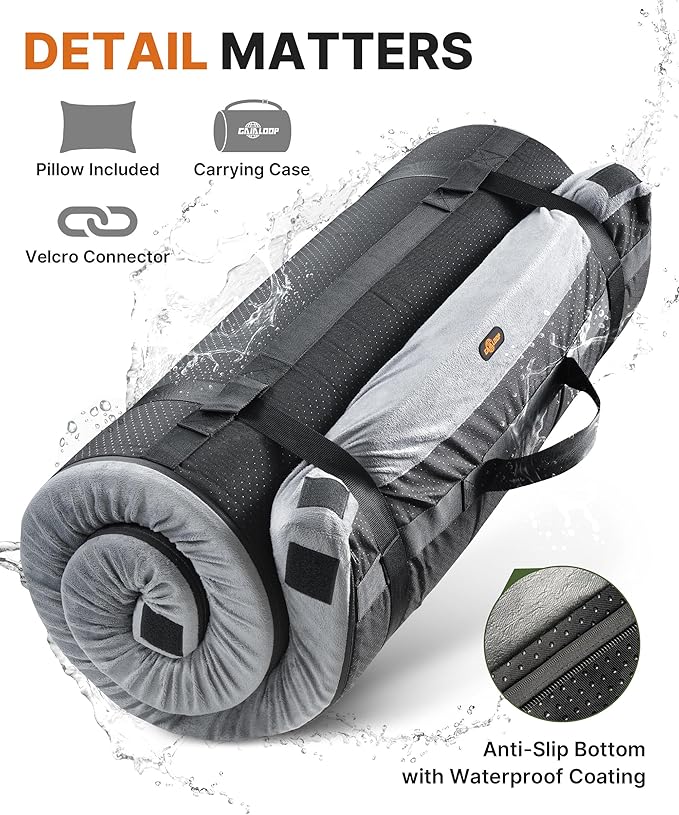 4 INCH Thick Foam Camping Mattress [Car/Tent/Cot] 30D Foam Portable Floor Sleeping Mat Cot Pad Roll