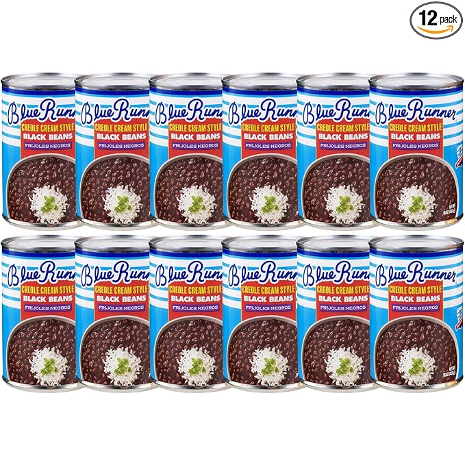 Blue Runner Creole Cream Style Black Beans 16 Ounce (Pack of 12)