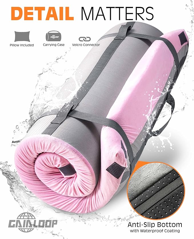 3 Inch GAIALOOP Thick Memory Foam Camping Mattress Sleeping Pad [Car/Tent/Cot] Glamping Portable