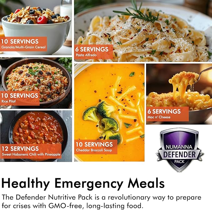 Numanna Defender Nutritive Pack Bucket 204 Servings | 1-Month Emergency Food Supply | GMO-Free