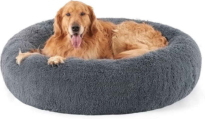 Bedsure Calming Dog Bed for Extra Large Dogs - Donut Washable Large Pet Bed, 45 inches Anti-Slip
